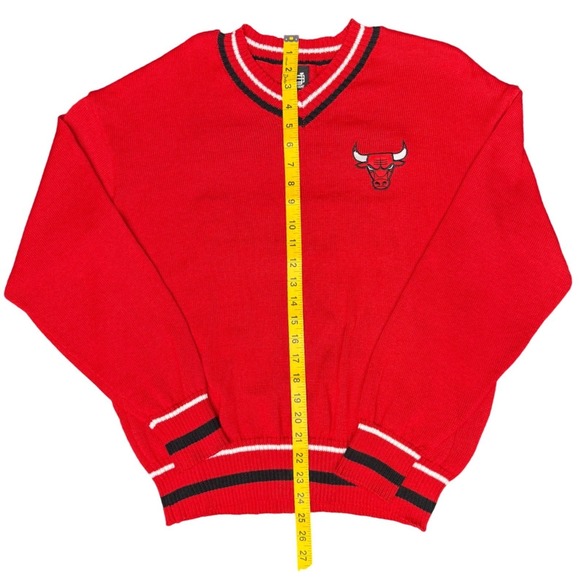 Chicago Bulls Red Knit Sweater Crewneck NBA Ultra Game Mens Small - Picture 5 of 6
